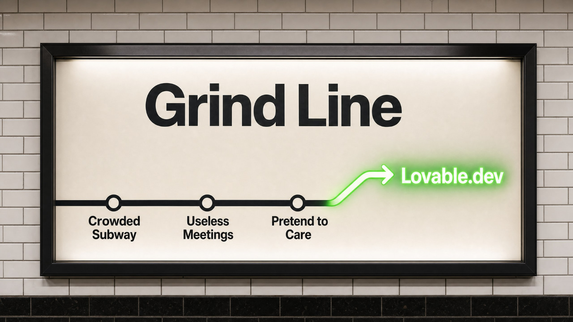 Grind Line campaign poster in a subway station