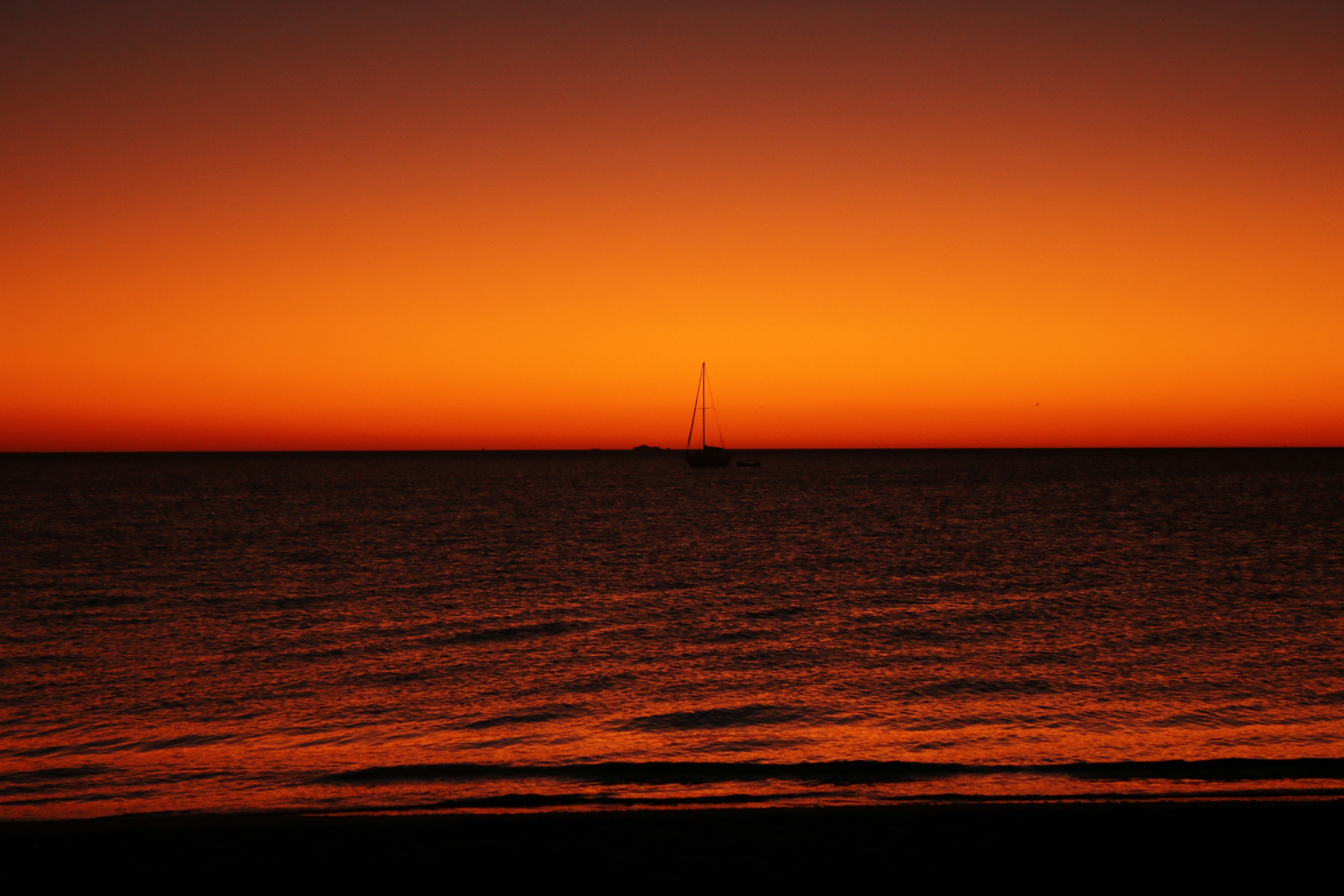 Sailboat at sunset